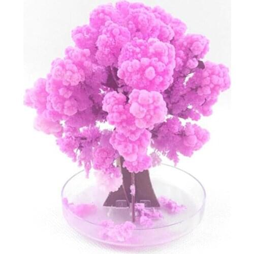 90mm H Visual Magic Artificial Sakura Trees Decorative Growing DIY Paper Tree Gift Novelty Baby Toy Flower Hot Exploring Science