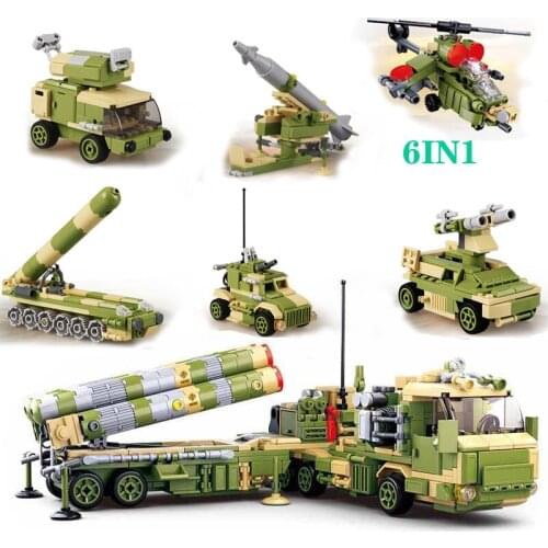 Military Technique Vehicles Model Kit Air-defense Missile S-400 Swat Team Car Truck Helicopters Brick Kids Toys Compatible WW2