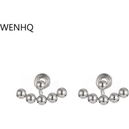 WENHQ 2 Colors Stud Clip on Earrings Women Birthday Prom Luxury Statement Earrings Fashion Jewelry Cuff Earrings Charm Ear Clip