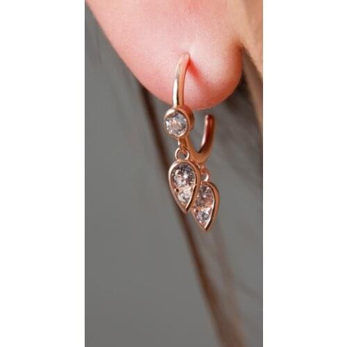 Womens Drop Earrings Rose Plated 925 Sterling Silver Earrings Elegant Design Pleasing Appearance Quality Wink Attractive Convenient 2021 Trend style
