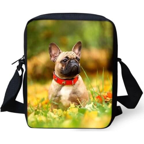 Women Messenger Bags Little Bulldogs Print Pattern Shoulder Bags Kawaii Animal Girls Flaps Handbags Kids Mini Mochila