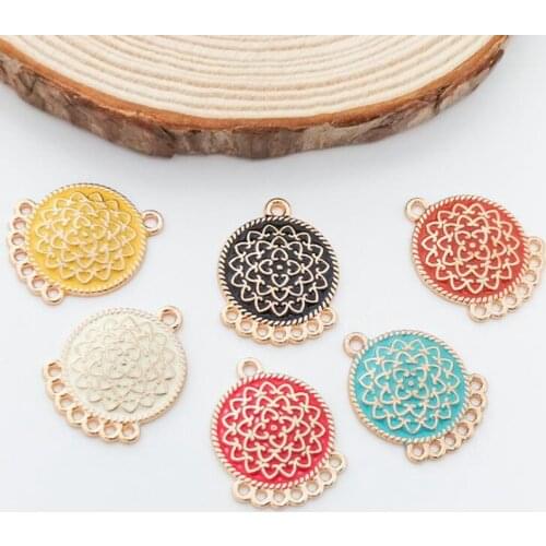 10pcs/lot Enamel Charms pendant Connectors DIY Fashion Tassel handmade jewelry earrings necklace pendant accessories
