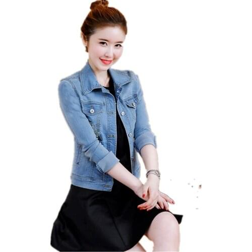 2020 Youth clothing for Women denim jacket embroidery Short jacket Korean fashion clothing Womens Spring / autumn coat thin 1459