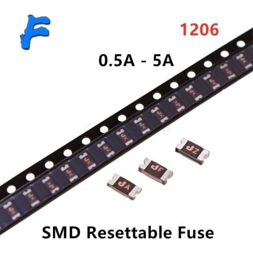 3216 1206 0.05A 0.1A 0.12A 0.16A 0.2A 0.25A 0.5A 0.75A 1.1A 2A 3A 3.5A 4A SMD Resettable Fuse PPTC PolySwitch Self-Recovery Fuse