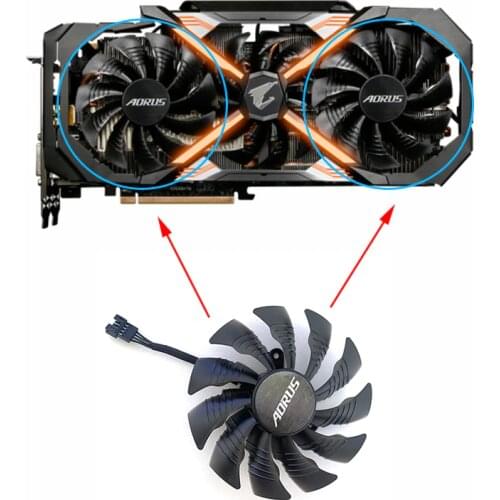 95MM T129215BU PLD10015B12H Cooling Fan For GIGAYTE AORUS GeForce GTX 1080 Ti GTX 1080Ti RTX2060 Xtreme GTX1070 GTX1060 4PIN
