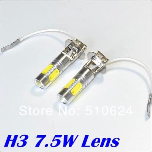 Free Shipping 10 x Super Bright 7.5W DC 12V LED H3 h1 880 881 led Fog Driving Light fog Lamp Car LIGHT White 12V