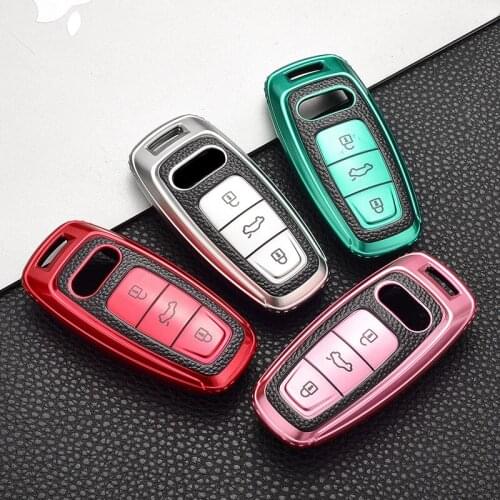 For Audi A6L A7 A8 C8 Q8 D5 2018 2019 Auto Protector Shell Accessories High quality New Soft TPU Full Cover Remote Car Key Case