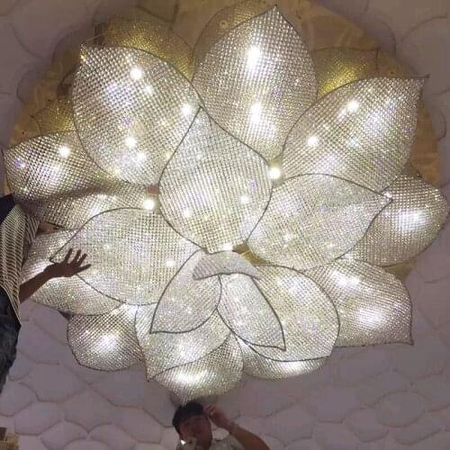 Blade engineering light hotel engineering crystal lamps custom hall flower-shaped sales department sand table crystal chandelier