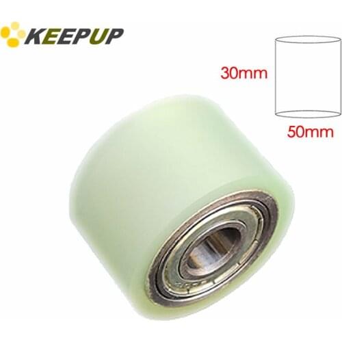 Furniture wheel.Diameter 50mm, length 30mm,PU polyurethane roller with bearing,Soft surface,Pipeline transmission Rubber wheel