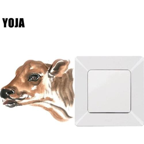 YOJA The Head Of A Cow Switch Sticker Wall Decal Bedroom Colored Accessories 8SS0782