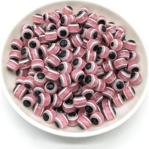 Wholesale 6/8 /10mm Round Resin Gasket Beads Mixed Evil Eye Beads For Jewelry Making Accessories #05
