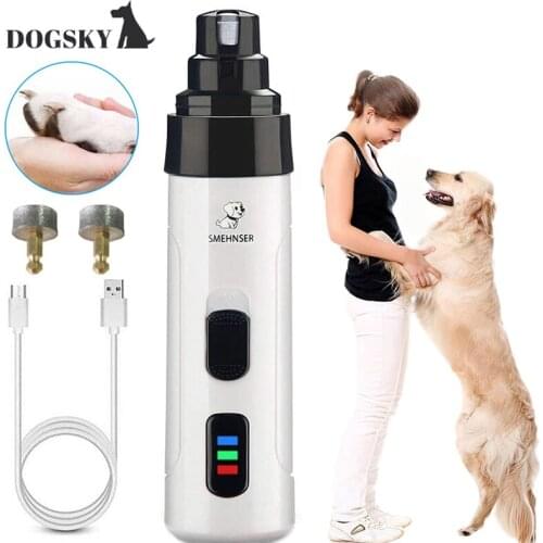 Dog Nail clipper for dogs nail clippers pet grinder short unhas gato for cats Nail Clipper USB Animal Grooming Trimmer Low Noise
