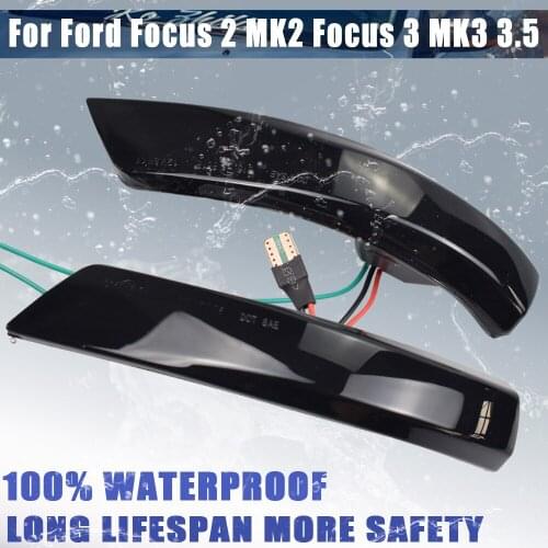 Flashing Light Blinker For Ford Focus 2 MK2 Focus 3 MK3 3.5 Mondeo MK4 Side Rear Mirror LED Dynamic Turn Scroll Signal Light