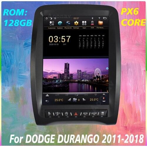 Tesla Style PX6 Multimedia Car Radio Stereo Player 2 Din Headunit For DODGE Durango 2011 2012 2013 2014 2015 2016 2017 2018