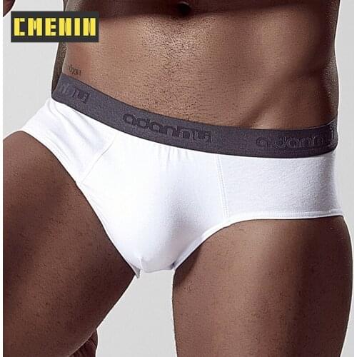 CMENIN Brand Sexy Gay Men Underwear Briefs Cotton Solid Men Underpants Lingerie Soft Bikini Slip Men Jockstrap Brief Man AD305