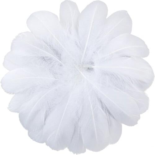 Wholesale White Real Goose Feathers For Jewelry Making Crafts 13-18 Cm Big Feather Wedding Dress Decoration Fabric Accessories