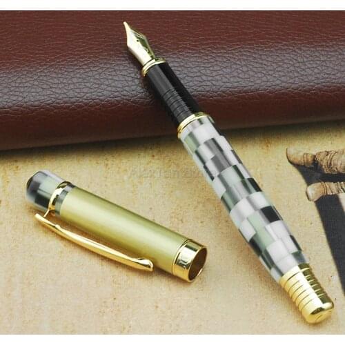 Kaigelu 336 Marble Celluloid Fountain Pen Iridium Medium Nib Exquisite White Pattern Writing Gift Pen For Best Stationery