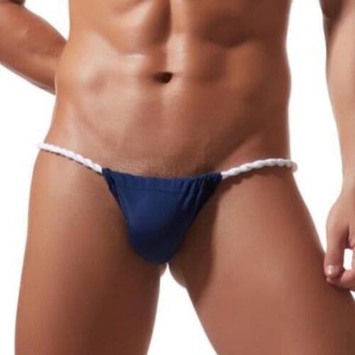 Sexy Men Thong G-string Low Waist Ice Silk Ultra-Thin Underwear Japanese Sumo Rope String Gay Panties Bikini Tanga Hombre Thongs
