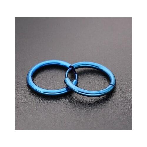 Simple Earrings Thick Gold Stainless Steel Hoop Earrings Jewelry Small metal smooth Body Piercing Ear Ring Earring Circle Girl