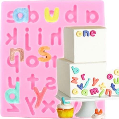 Letters Silicone Mold Baby Birthday Cupcake Topper Fondant Molds Cake Border Cake Decoratinng Tools Clay Candy Chocolate Mold