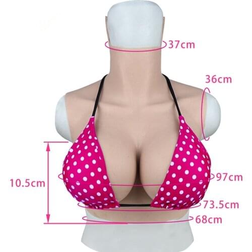 Transgender False Breast Forms Crossdresser Artificial Silicone Fake Boobs G Cup Shemale Pechos Crossdressing Cosplay Latex