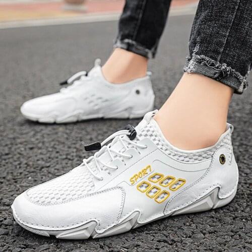 Genuine Leather Shoes Men Casual Shoes Luxury Brand Mens Loafers Moccasins Breathable Slip on Driving Shoes Soft Flat Shoes men