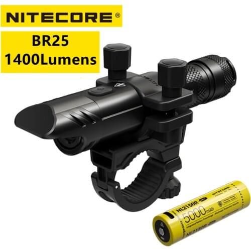 NITECORE BR25 Bicycle Light 1400 Lumens Utilizes a Luminus SST40-W LED Rechargeable Bike Front Light With 5000mAH Battery