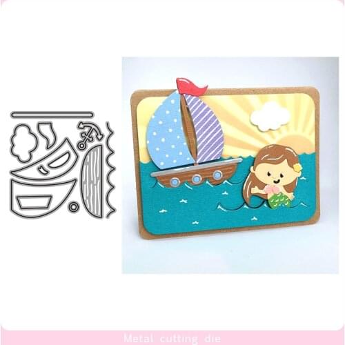Waves and Sailboats Metal Cutting Dies for DIY Scrapbooking Photo Album Decorative Embossing Paper Card Crafts Die Cut 2019