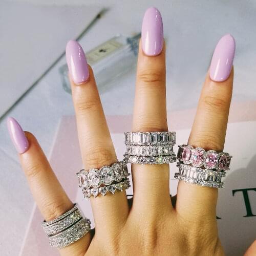 2021 New design 925 sterling silver wedding band eternity Ring for Women solid engagement anniversary fashion jewelry LR4577S