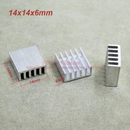 100pcs/lot) Aluminum Heat Sink Heatsink Radiator 14mm*14mm*6mm For integrated circuit IC MOS Transistor