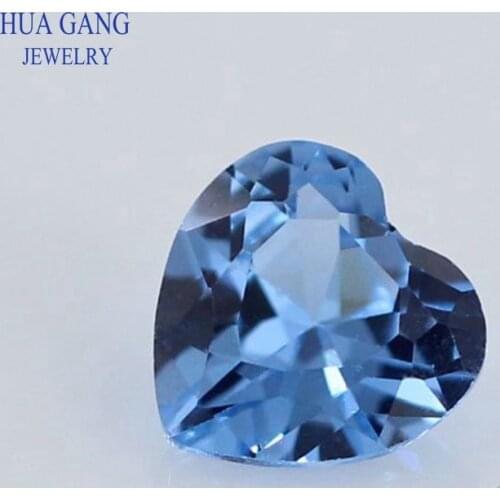 108# Spinel Blue Heart Shape Brilliant Cut Synthetic Spinel Stone For Jewelry Size 3x3-10x10mm Free Shipping