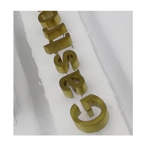 3D Titanium Brass Golden Sign Stainless Steel Gold Fabricated Metal Signage