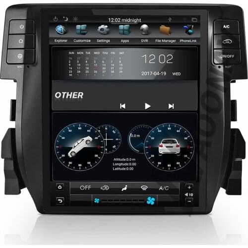 AOONAV 10.4 inch car autoradio DVD player for HONDA-civic 2016 GPS navigation vertical screen stereo Android 9.0