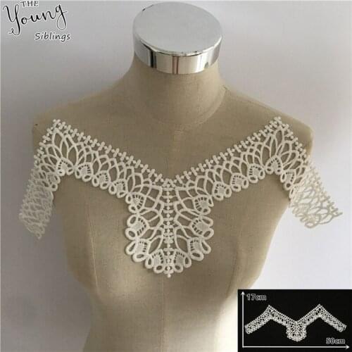 Embroidery Applique Fashion Hollow out Lace collar DIY Trim Sewing Neckline Fabric Clothing Accessories Craft supplies YL1719