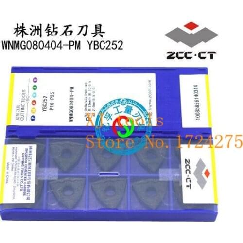 Free shipping 10Pcs WNMG080404-PM YBC252 CNC blade alloy carbide cutting tool carbide inserts Processing of steel