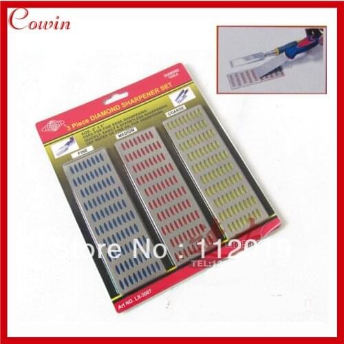 Free shipping New 3pcs/set diamond knife sharpening stone,diamond coated knife sharpener grind stone