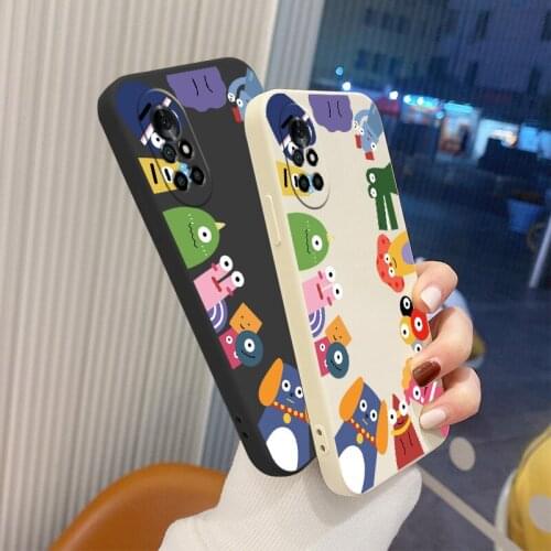Onlookers Monster Square Liquid Silicone Case For Huawei Nova 8 7 Pro SE 6 SE 5 Pro 5Z 5I 5Ipro 5T 4 4E Soft Phone Cover Case