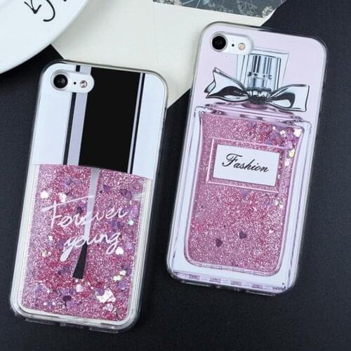 Liquid Glitter Case For iPhone 12 11 Cover For iPhone X XS Max XR 5S 8 7 6 Plus Case Cat Perfume Bottle Quicksand Dynamic Case