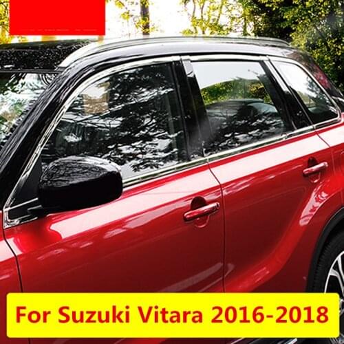 For Suzuki Vitara 2016-2018 High quality stainless steel Car window trim strip Exterior decoration Auto Accessories