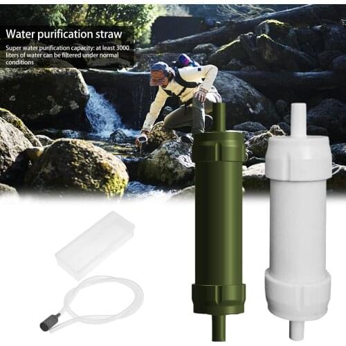 Water Filter Straw Triple Filtration Portable Water Purifier Camping Hiking Emergency Portable Drinking Water Filter Secure Tool
