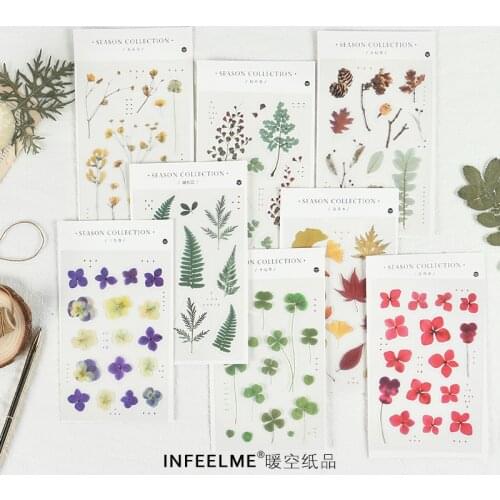 Four seasons collector series Journal Decorative Stickers Scrapbooking Stick Label Diary Stationery Album Plant leaves Sticker