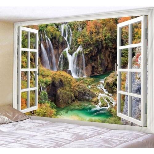 Mountain Stream Landscape Printed Large Wall Tapestry Cheap Hippie Wall Hanging Bohemian Wall Tapestries Mandala Wall Art Decor