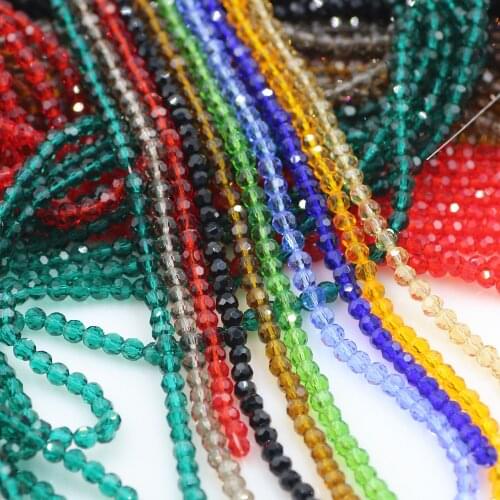 ZHUBI Faceted Glass Crystal Round Ball 2/3/4mm Charm Jewrlry DIY Making Crafts Material Supplier Accessories To Make Bracelets