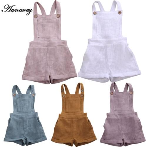 NEW 2020 Infant Baby Boy Girl Romper Newborn Kids Cotton Clothing Ribbed Clothes Sleeveless Solid Outfit Jumpsuit with pocket