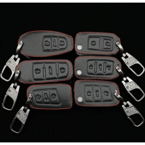 Leather Key Case For Vw Volkswagen Polo Golf Passat Beetle Caddy T5 Up Eos Tiguan Skoda A5 Seat Lleon Altea Flip Remote Cover