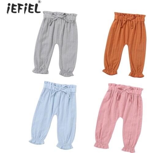 Summer Newborn Baby Pants For Boys Girls Clothing Harem Pants Baby Soft Linen Breathable Trouser Toddler Kids Sweatpants Costume