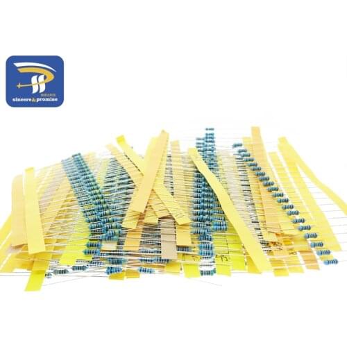 30 Kinds 1% 1/4W Metal Film Resistor Assorted Kit 30 Values each value 20pcs total 600pcs (10R-1M)