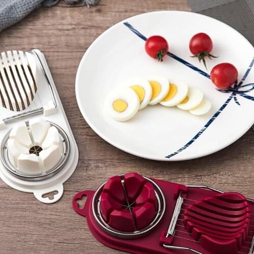 Multifunctional Egg Cutter Stainless Steel Egg Slicer Sectioner Cutter Mold Flower-Shape Luncheon Meat Cutter Kitchen Gadgets