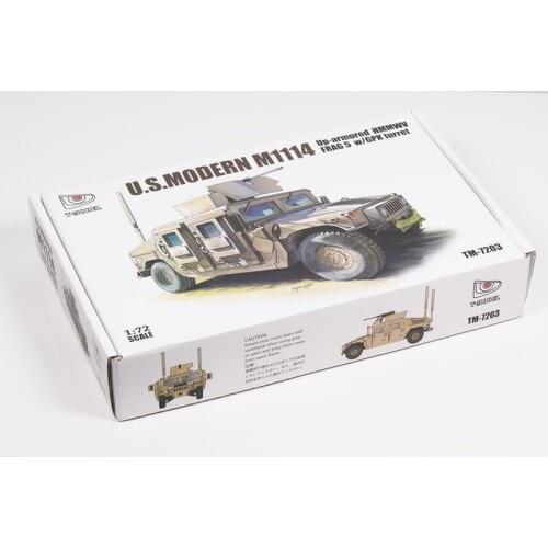 T-MODEL TM-7203 1/72 U.S. M1114 Up-armored HMMWV FRAG 5 w/GPK Turret - Scale Model Kit