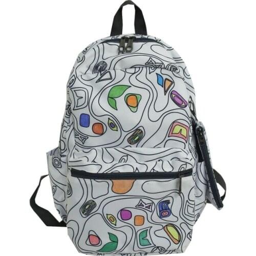 2020 New Product High Quality Cartoon Graffiti School Backpack Fashion Casual Travel Camp Roomy Shoulders Bags